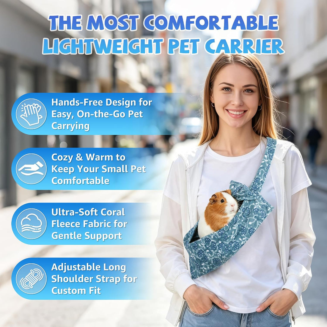 2-in-1 Bearded Dragon & Guinea Pig Sling Carrier