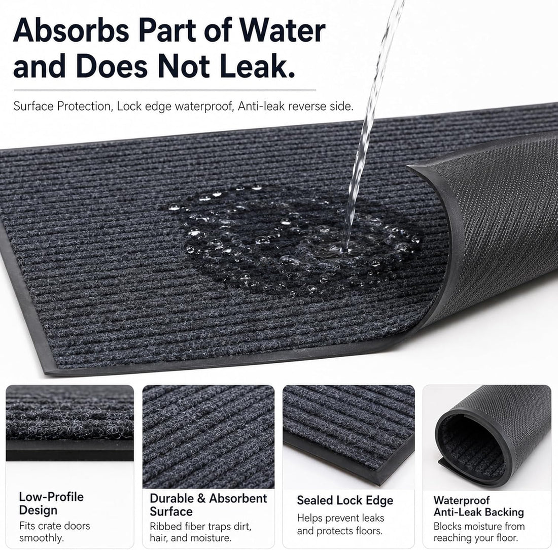 46" X 60" Mat for Under Dog Crate, Waterproof Dog Crate Mat