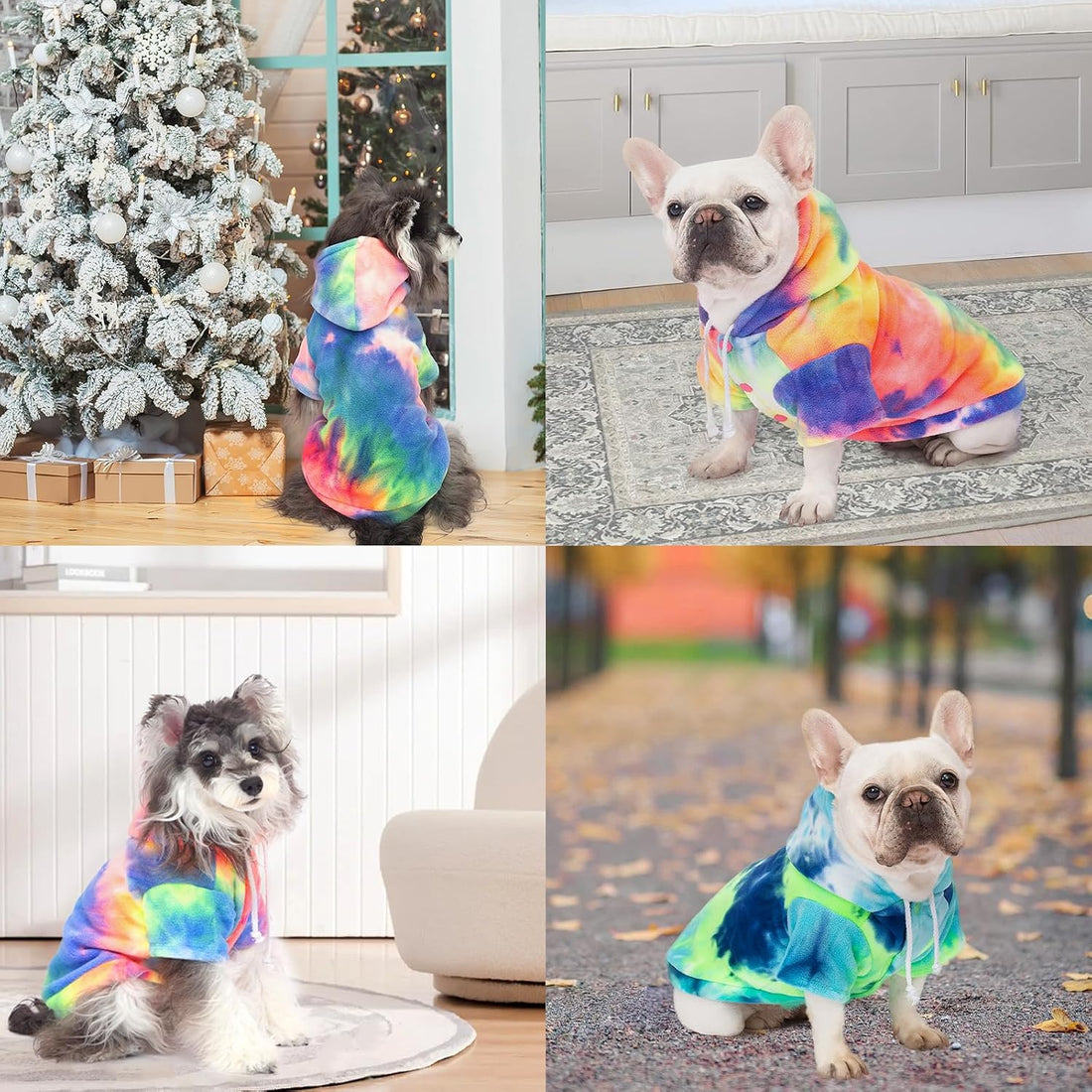 Dog Hoodie Tie Dye Dog Sweatshirt Chic Winter Clothes Ultra-Soft Warm