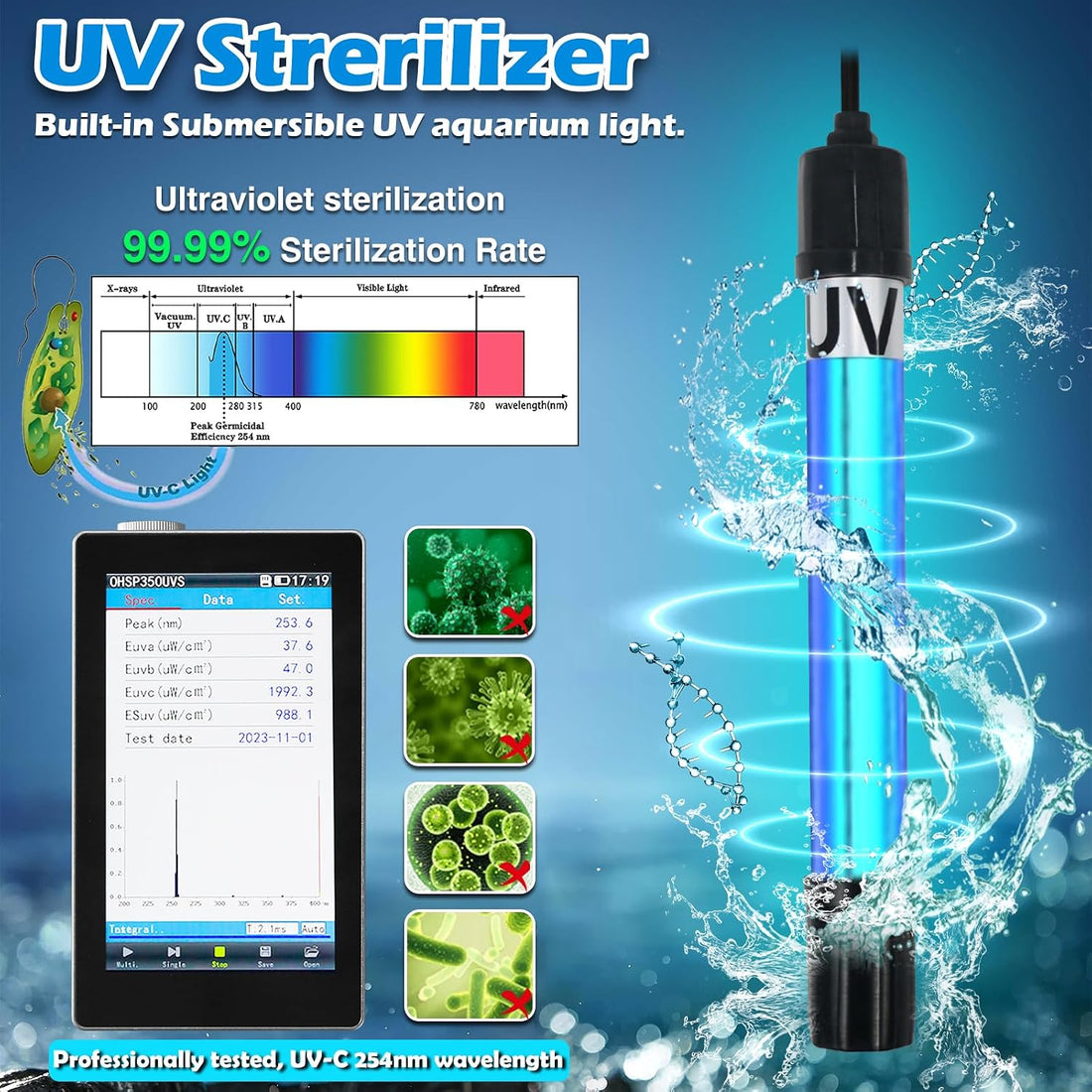 TARARIUM Aquarium Filter U-V for 20-75 Gallon