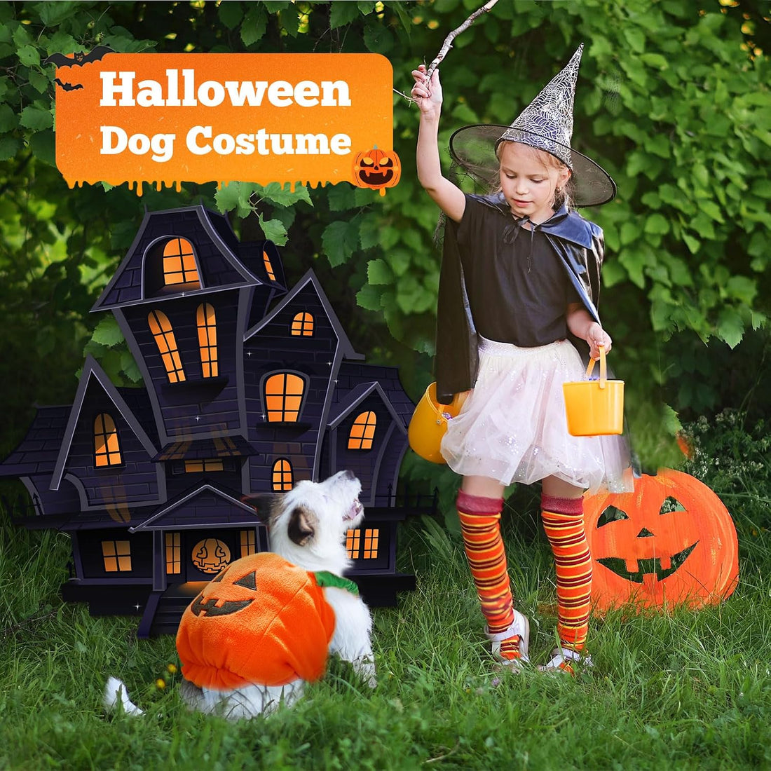 PETCARE Funny Pumpkin Dog Halloween Costume Pet Dog Cat Thick Plush