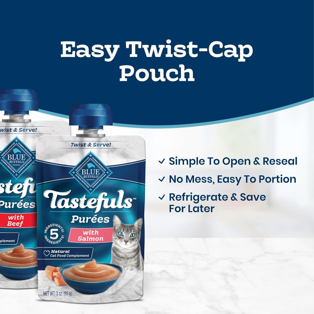 Blue Buffalo Tastefuls Purées Variety Pack Wet Cat Food Complement