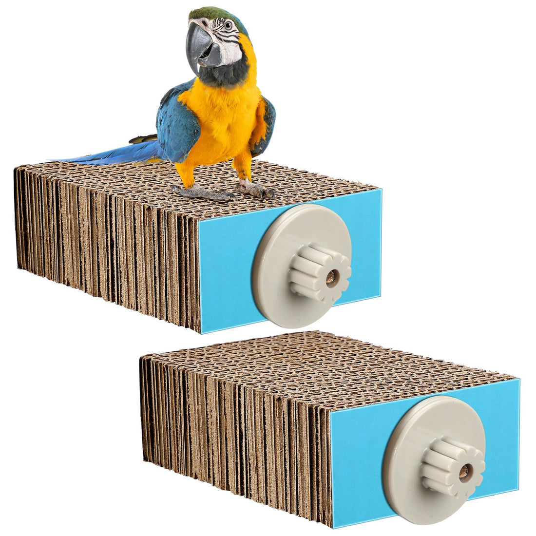Skyygemm 2 Pieces Parrot Toy Bird Chew Cage Accessories Flat Perch