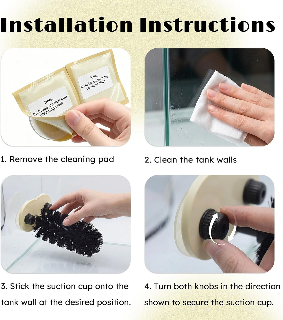 Turtle Brush with Twist-Lock Suction Cups, Tortoise Shell Cleaner