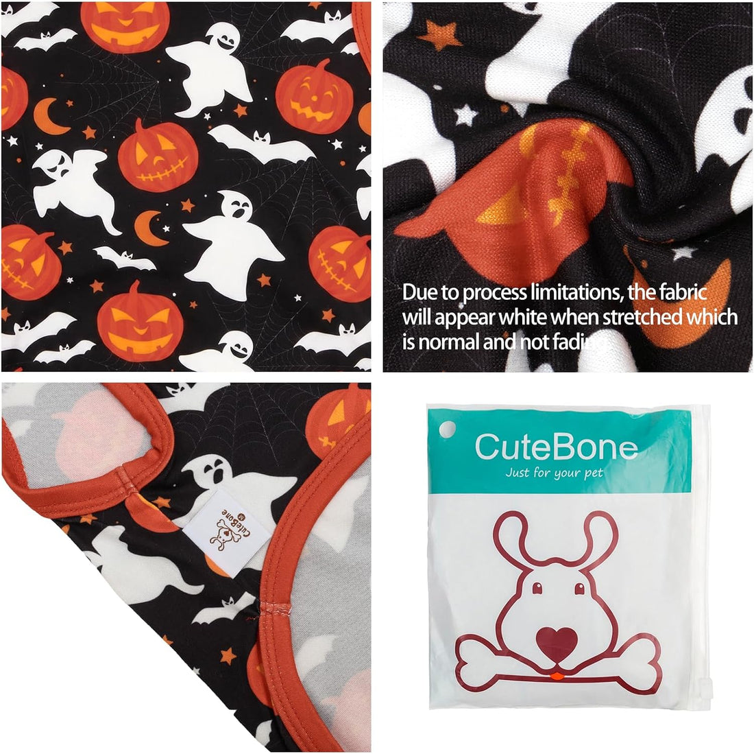 CuteBone Soft Halloween Dog Shirt Lightweight Small Puppy T-Shirts
