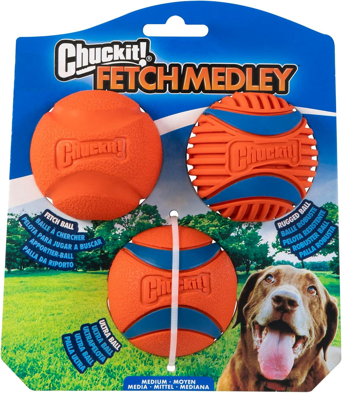 Chuckit! Ultra and Rugged Dog Balls, High-Bounce Fetch, Medium