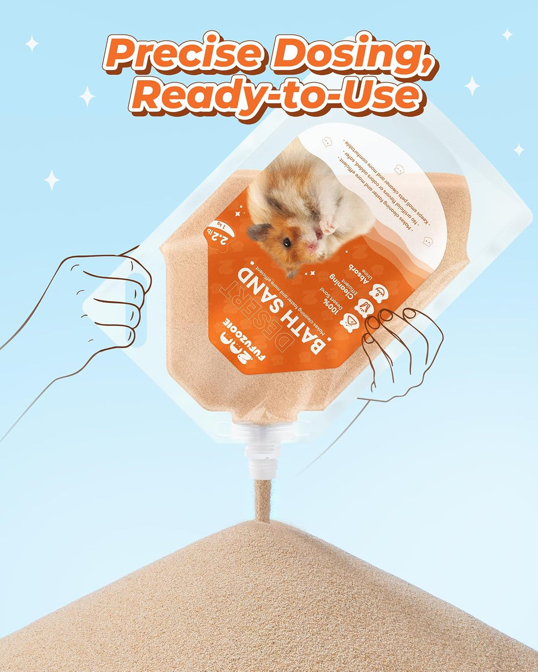 Hamster Bath Sand, 18oz Natural Desert Sand for Gerbil & Syrian Mice