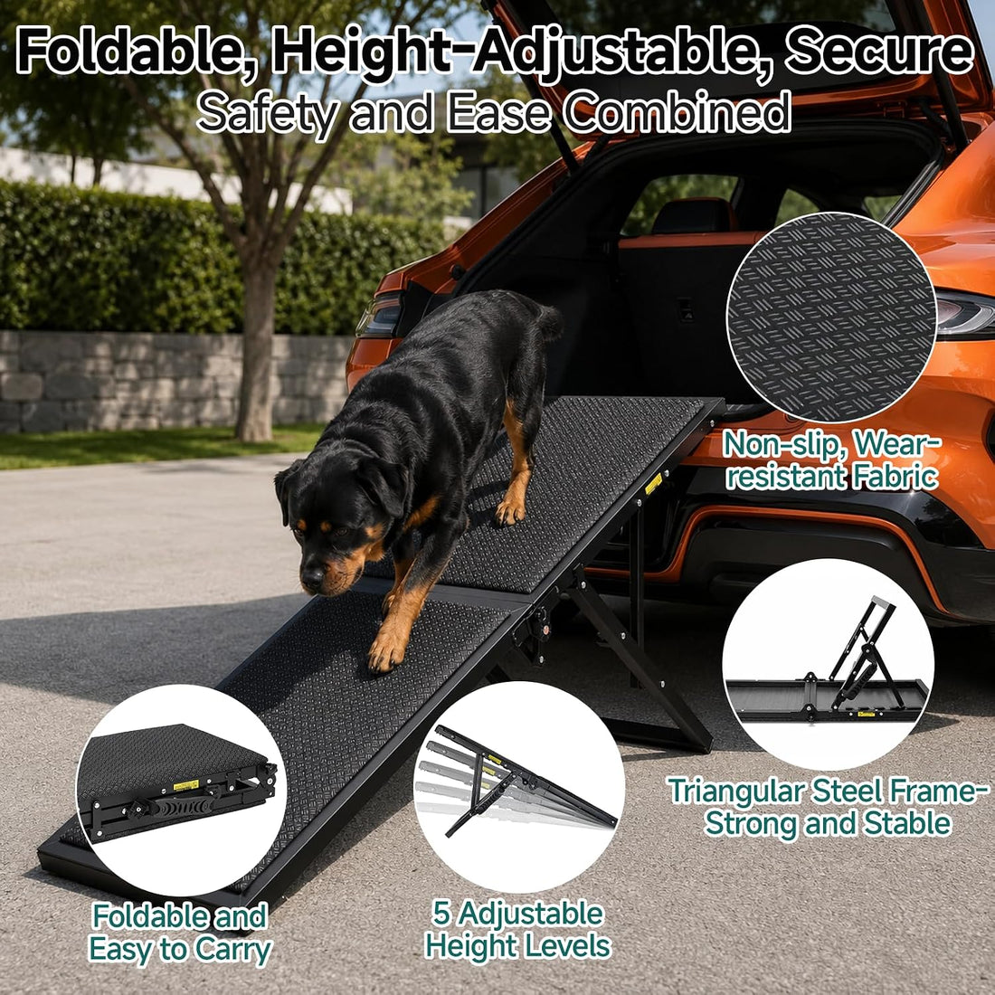 Dog Ramp for Bed Couch, 33.2" L x 12.8" W Pet Ramps for Small Dogs