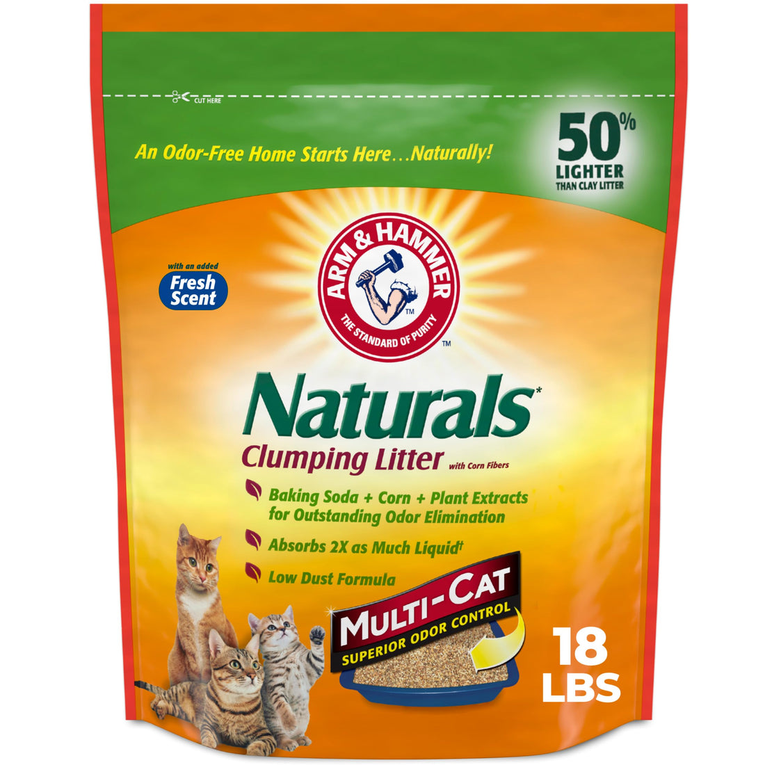 ARM & HAMMER Naturals Clumping Cat , Litter Odor Control