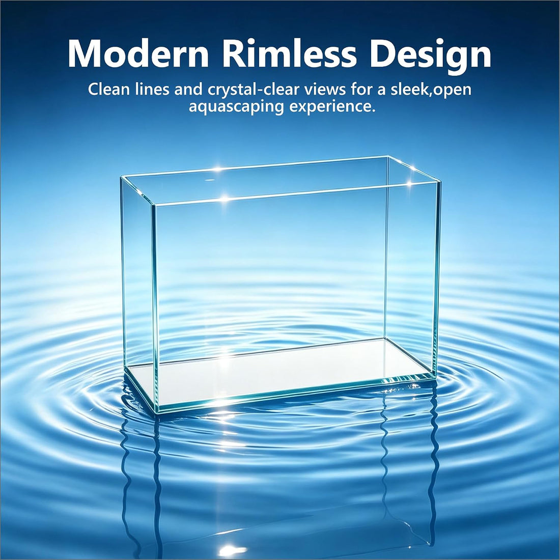 Hjarta 3 Gallons Fish Tank, Ultra-Clear Rimless Aquarium