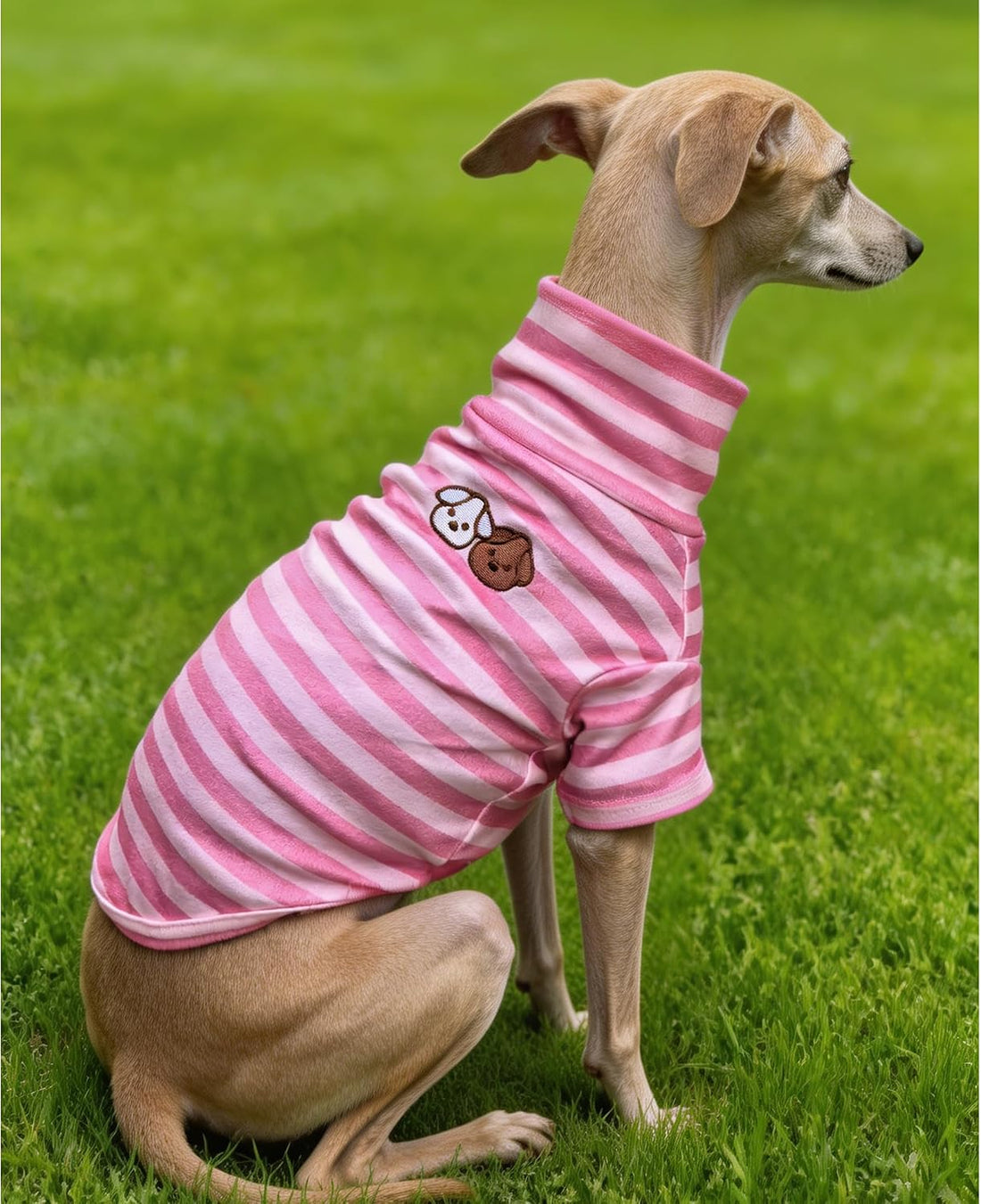 Turtleneck Dog Shirt Embroidery Doggie Soft Puppy Pullover Stretchy