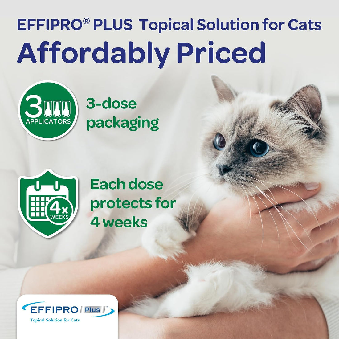 EFFIPRO Plus Topical Solution Waterproof Flea and Tick Cats Over 1.5