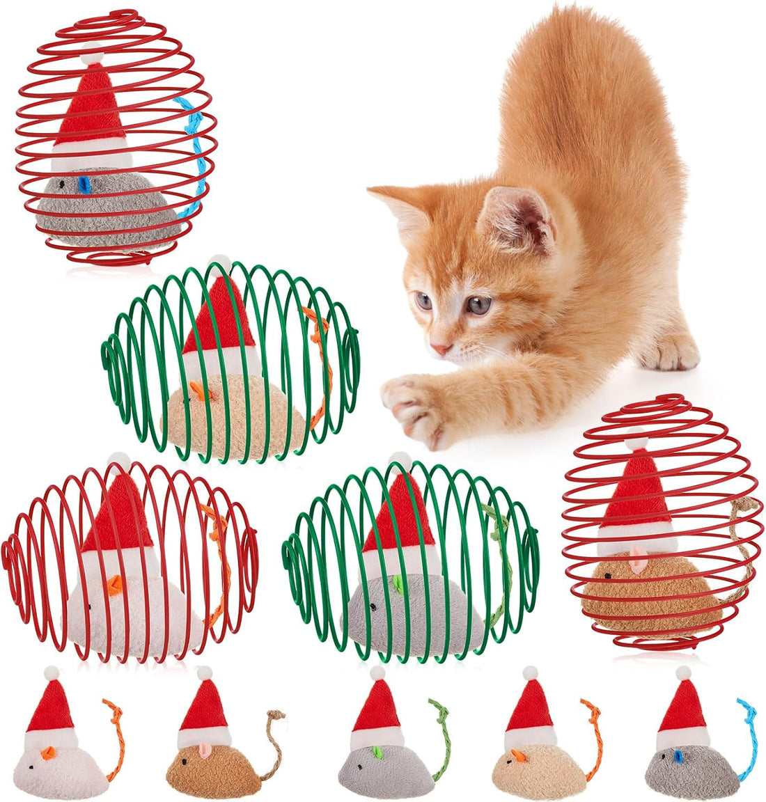 Jecery 5 Pcs Cat Toys Spring