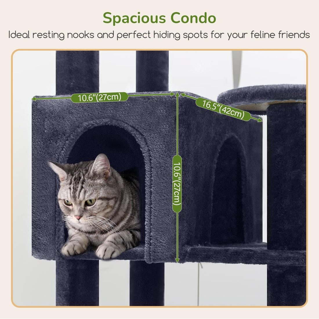 Globlazer 65in Sturdy Cat Tree Tower for Indoor Large Cats, S65