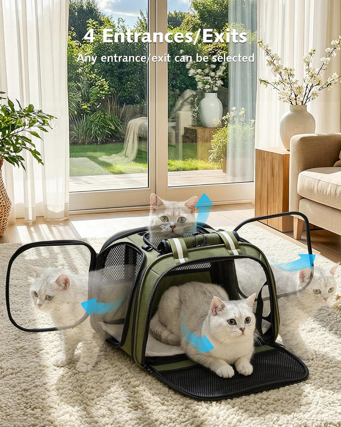 Pecute Cat Carrier,Double Bubble Pet Carrier for Cat Small
