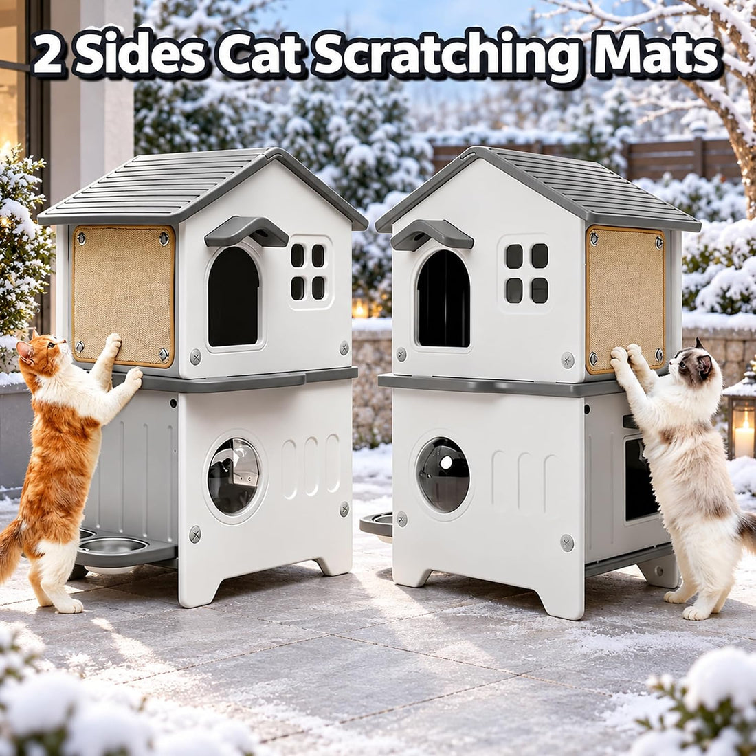 Insulated Outdoor Cat House Weatherproof for Feral Multi Cat