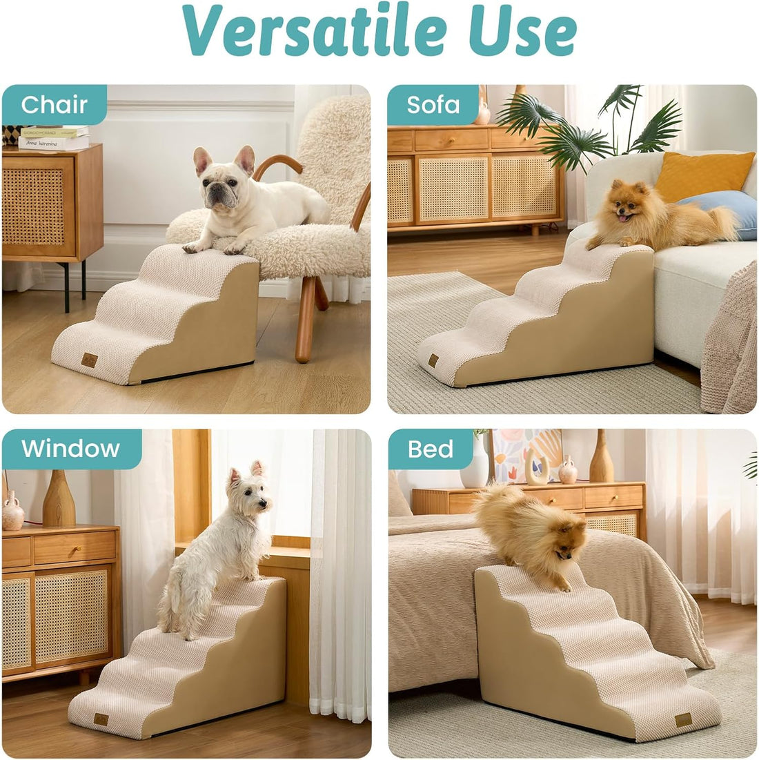 COZY KISS Dog Stairs for Small Dogs 13" H