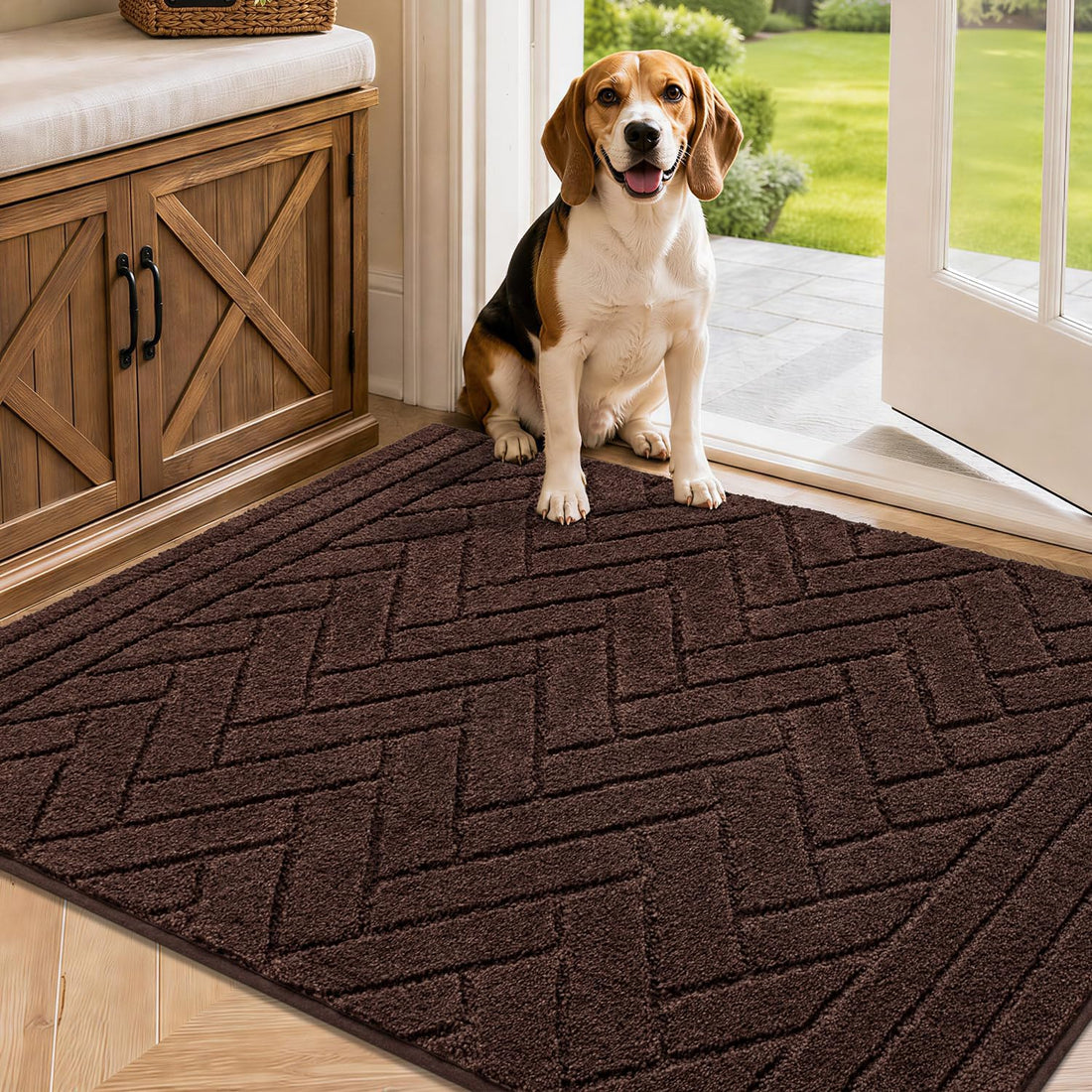 Tindbea Dog Door Mat for Mud Paws, Dirt Trapper Mud Mat, 24"x59"