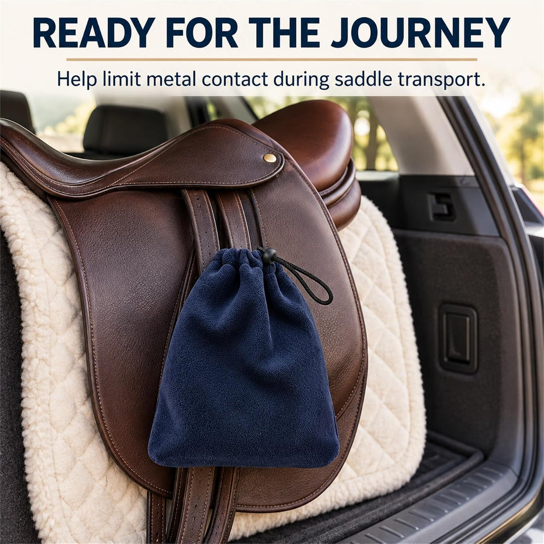 English Stirrup Covers, 1 Pair, Fleece Bags with Drawstring Closure