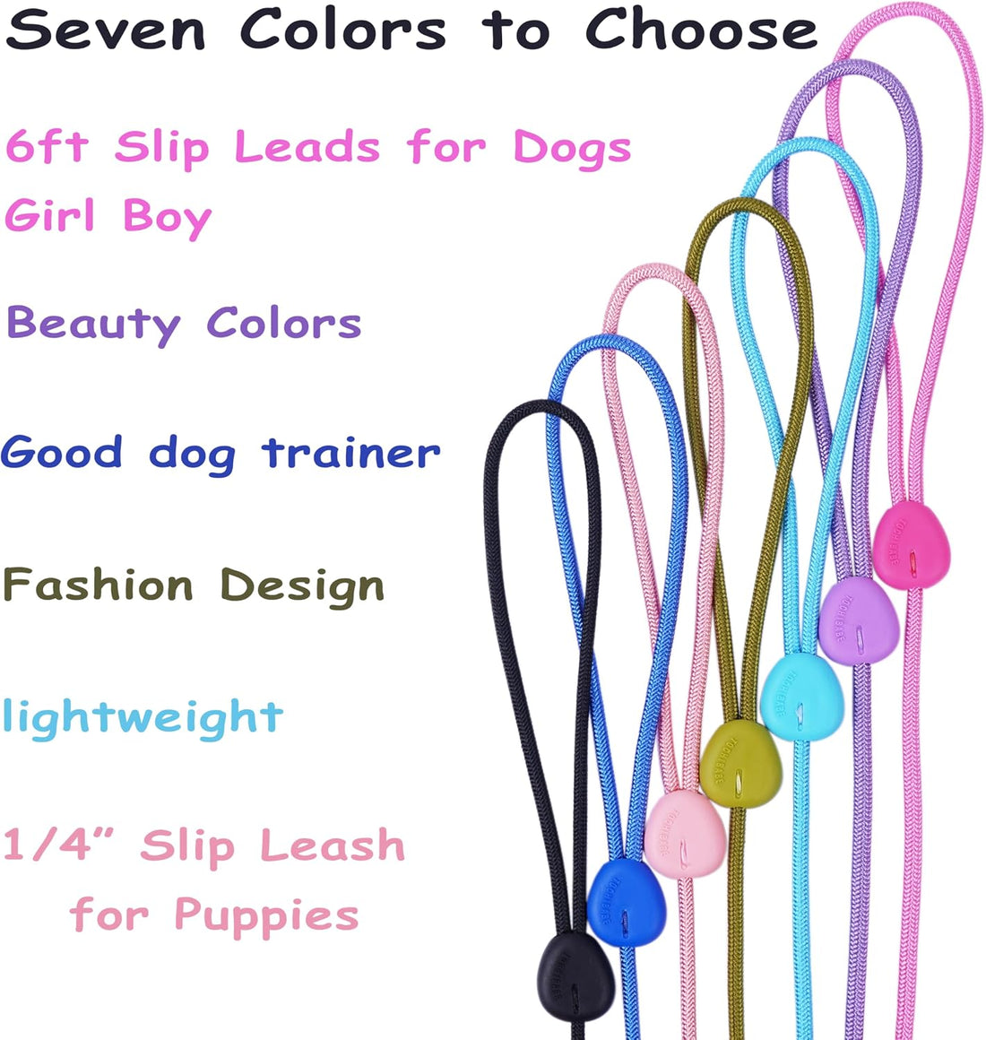 6FT Heavy Duty Slip Lead - No Pull Dog Training Leash
