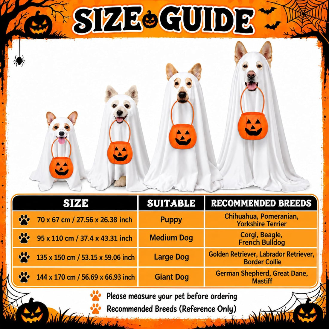 Huhumy 2 Pcs Halloween Ghost Costume for Dog Cat White Cape