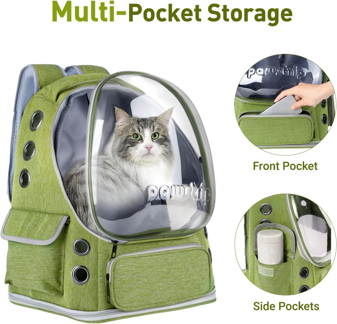 Pawstrip Cat Backpack Carrier with Large Space Bubble Window