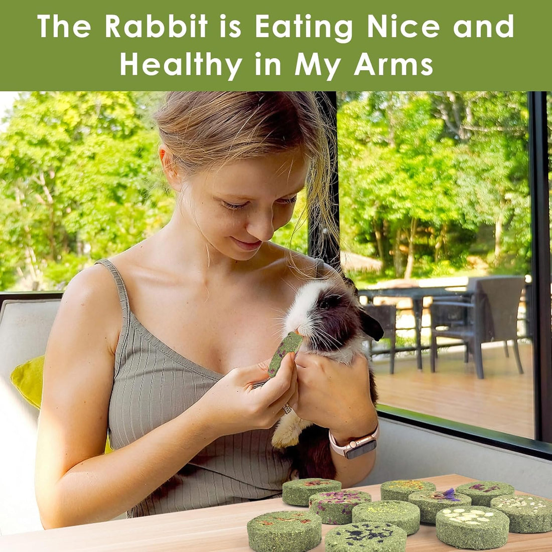 ERKOON Treats Rabbit Toys, 100% Edible Premium Timothy Hay Chew