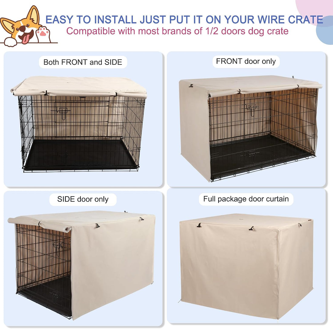 Deblue Dog Crate Cover, Durable Polyester Indoor Pet Kennel Cover