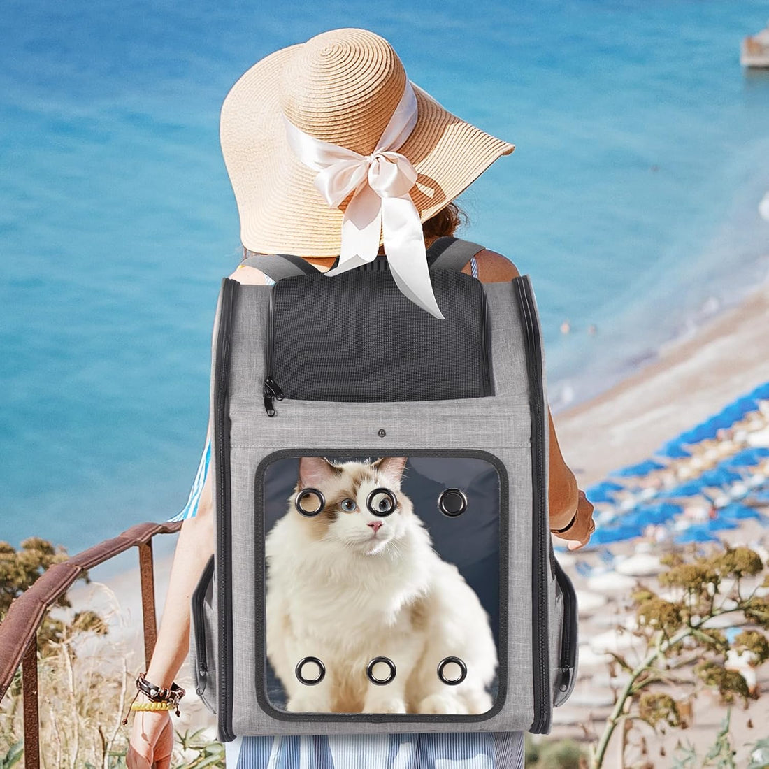 Extra Large Cat Backpack Carrier for Cats Under 30 Lbs