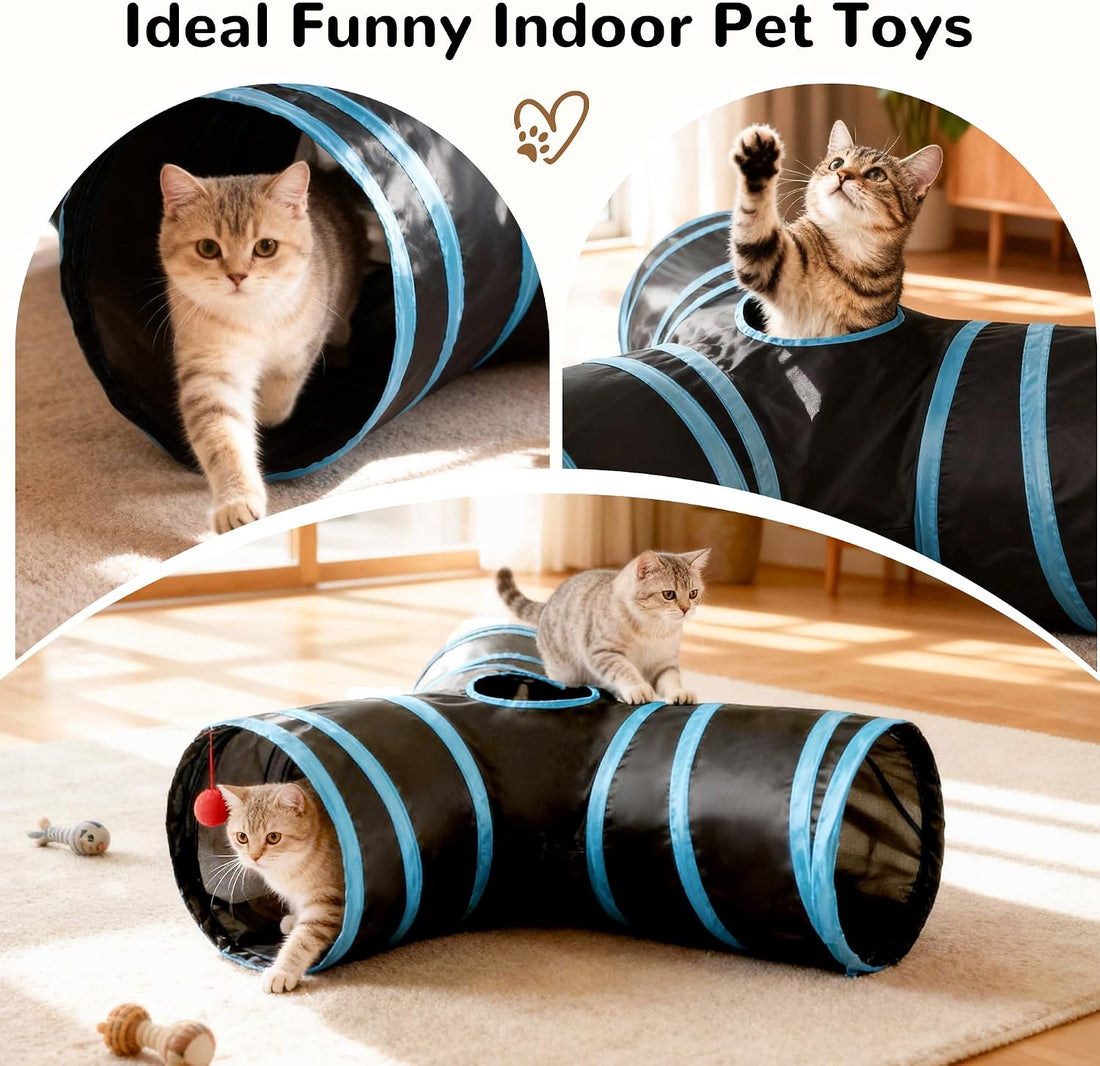 Tempcore Pet Cat Tunnel Tube Cat Toys 3 Way Collapsible