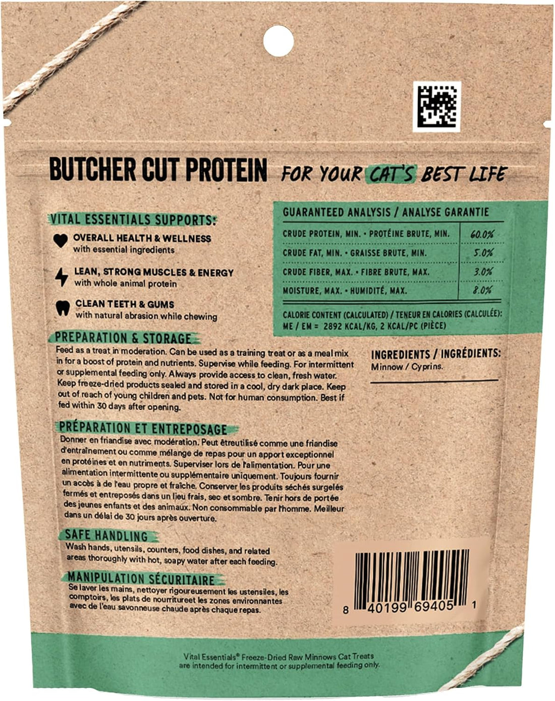 Vital Essentials Freeze Dried Minnows Cat Treats