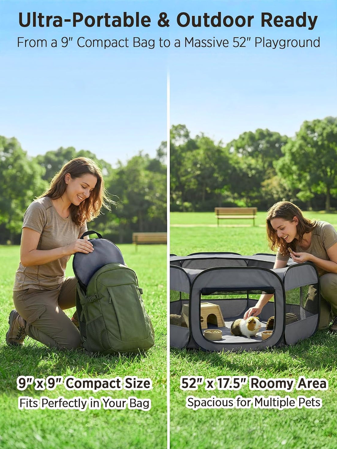 UWE Extra Large Small Animal Playpen, Waterproof Foldable Pet Pen