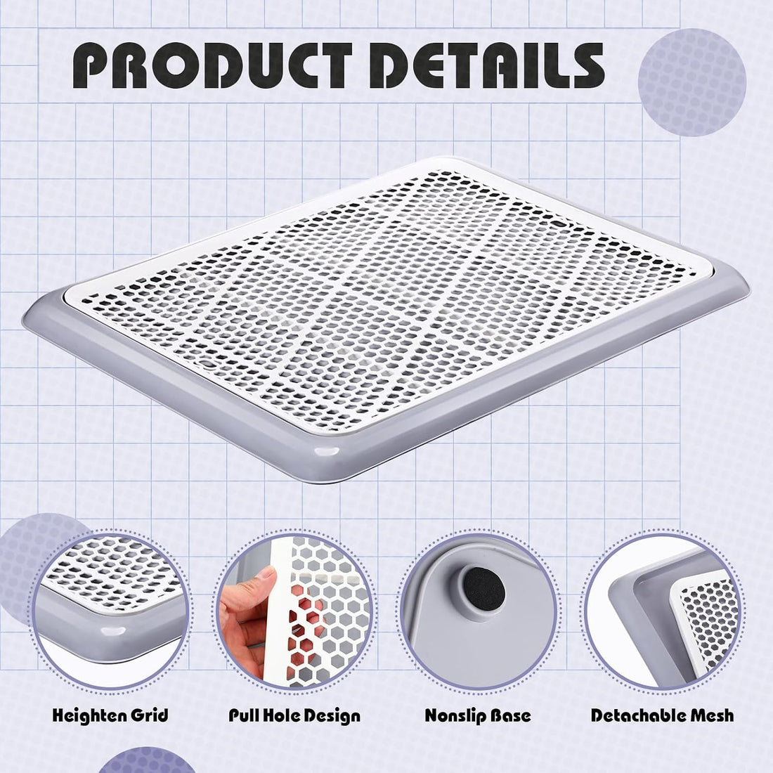 Mifoci 2 Pcs Dog Potty Tray, Mesh Puppy Training Pad