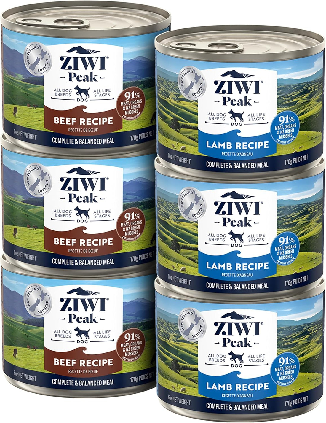 ZIWI Peak Canned Dog Food, Beef, Chicken, Lamb, Tripe, Venison