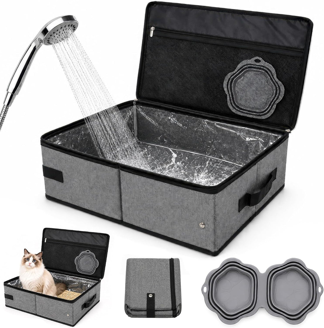 Aokeyee Portable Travel Litter Box for Cats