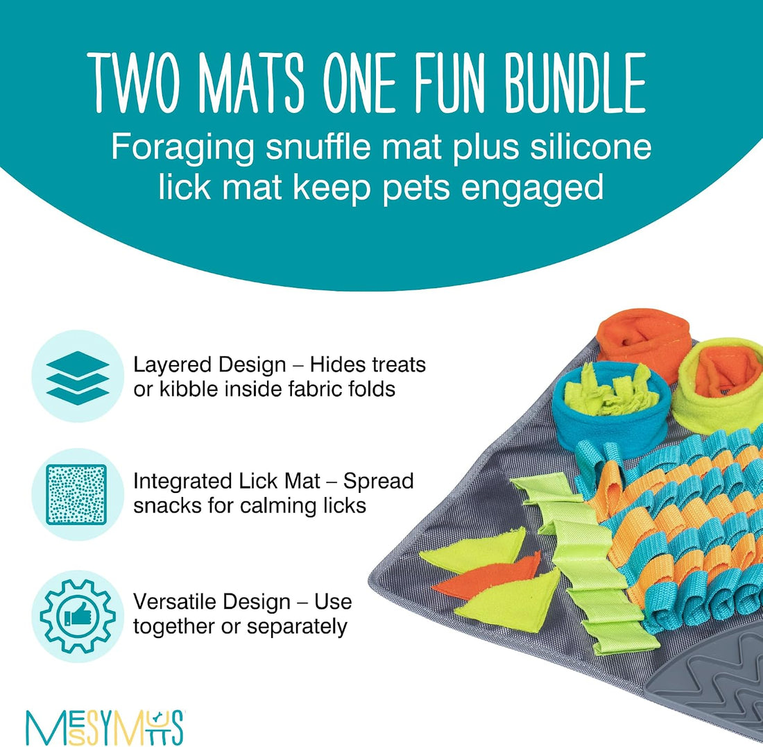 Messy Mutts Square Snuffle and Lick Mat for Dogs, 16 Inch