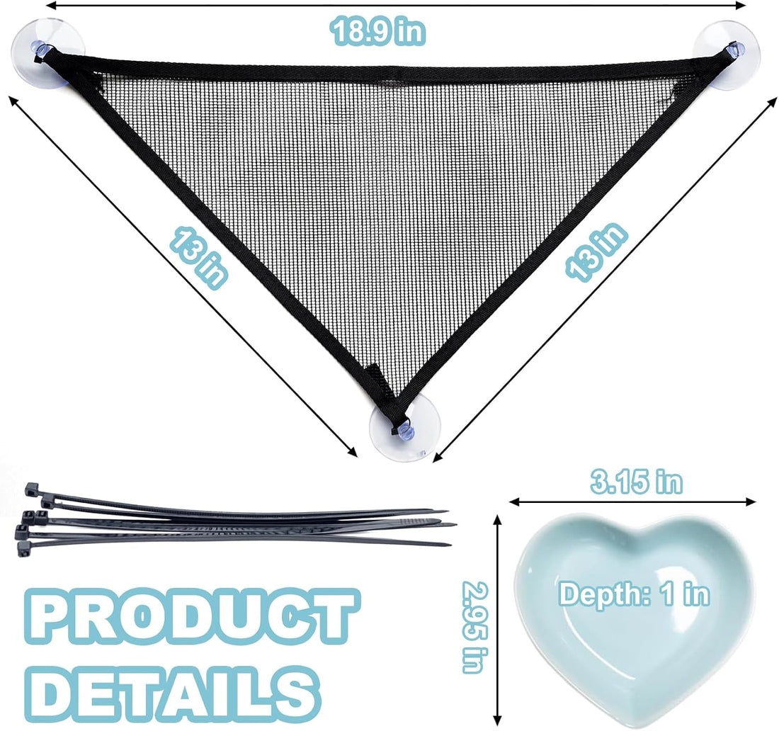 Axolotl Hammock for Aquarium with Feeding Bowl