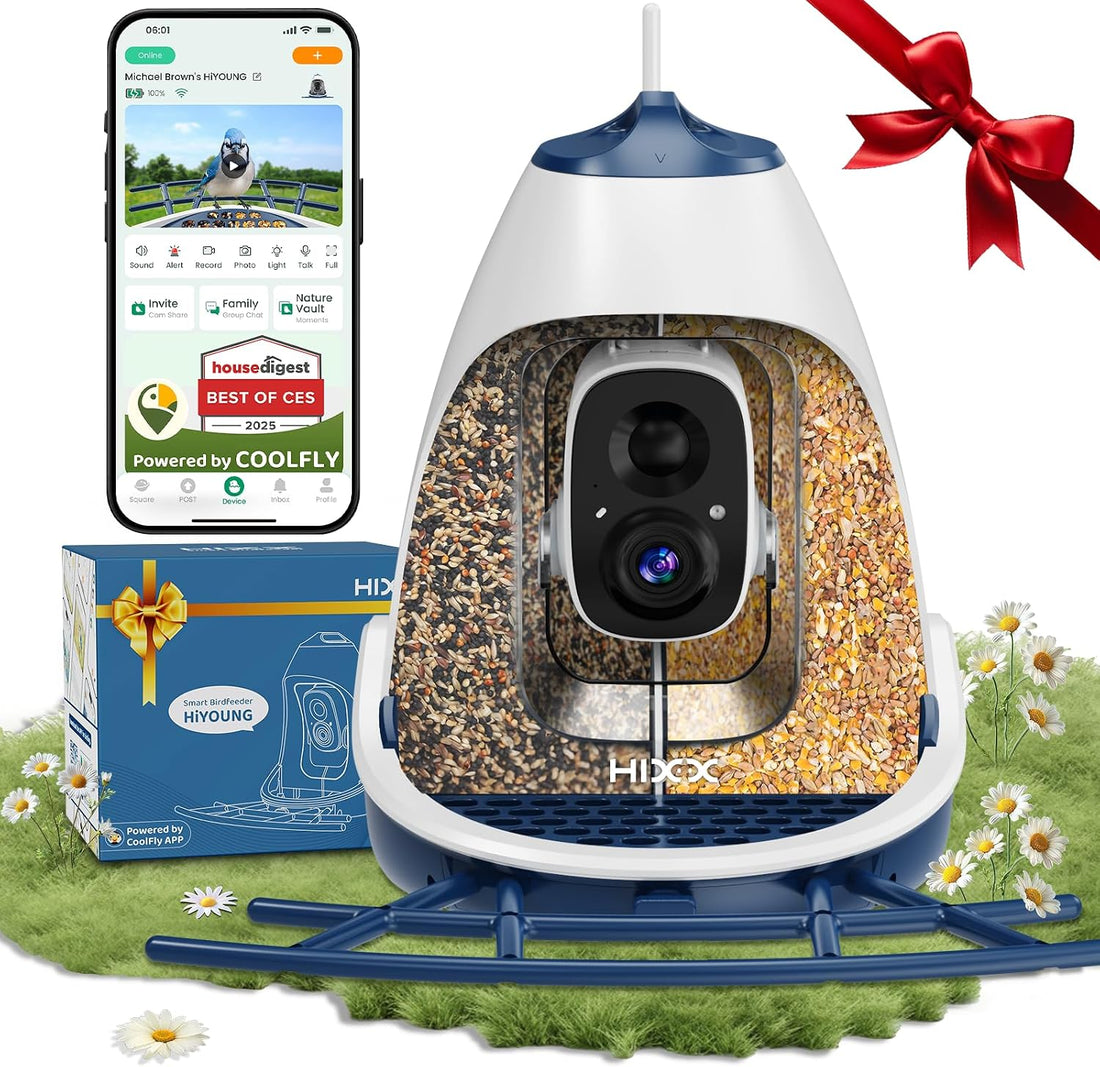 Smart Bird Feeder with Camera Solar Powered, Built-in 2K HD Camera