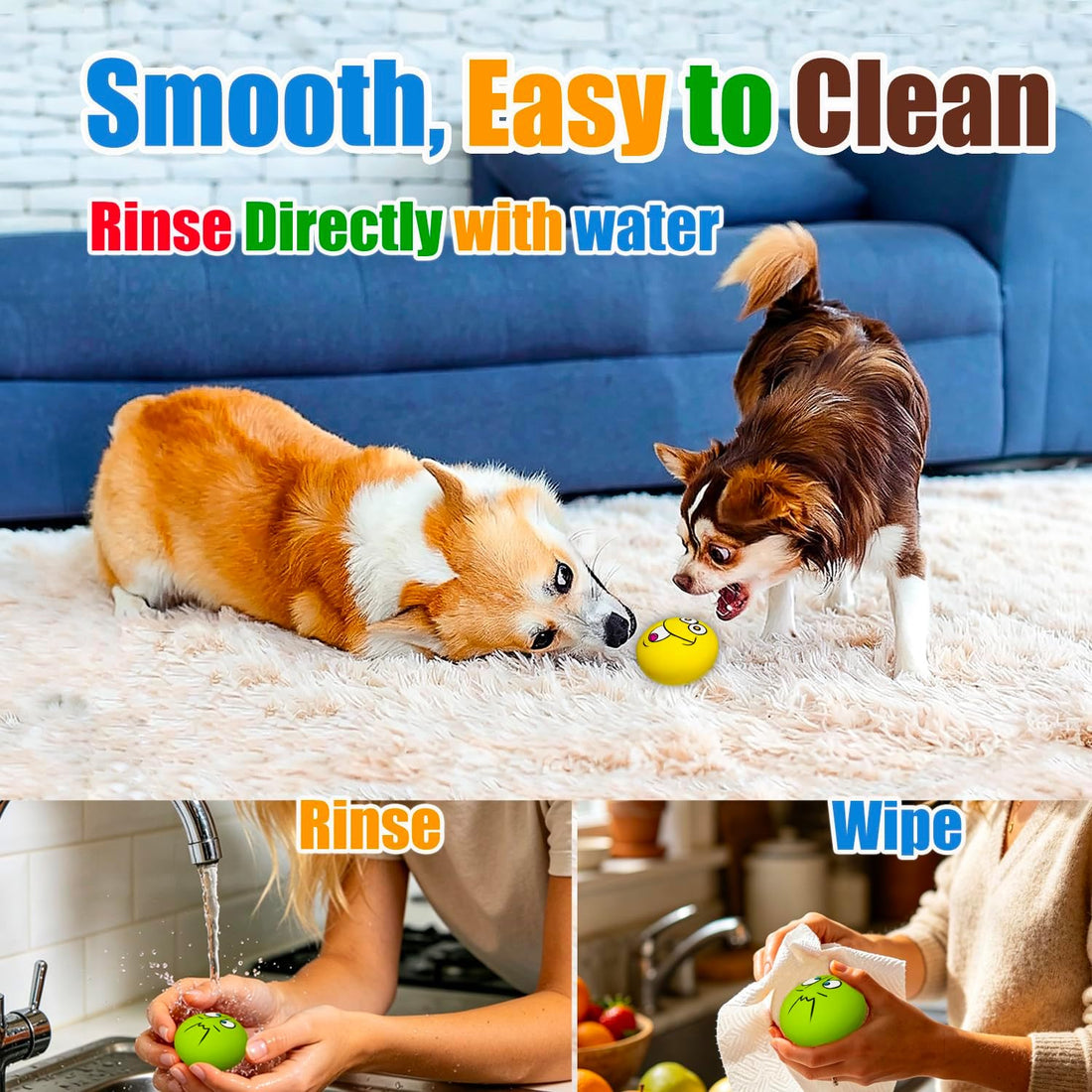 HOLYSTEED Latex Squeaky Dog Toys for Small Dogs, Mini Breed