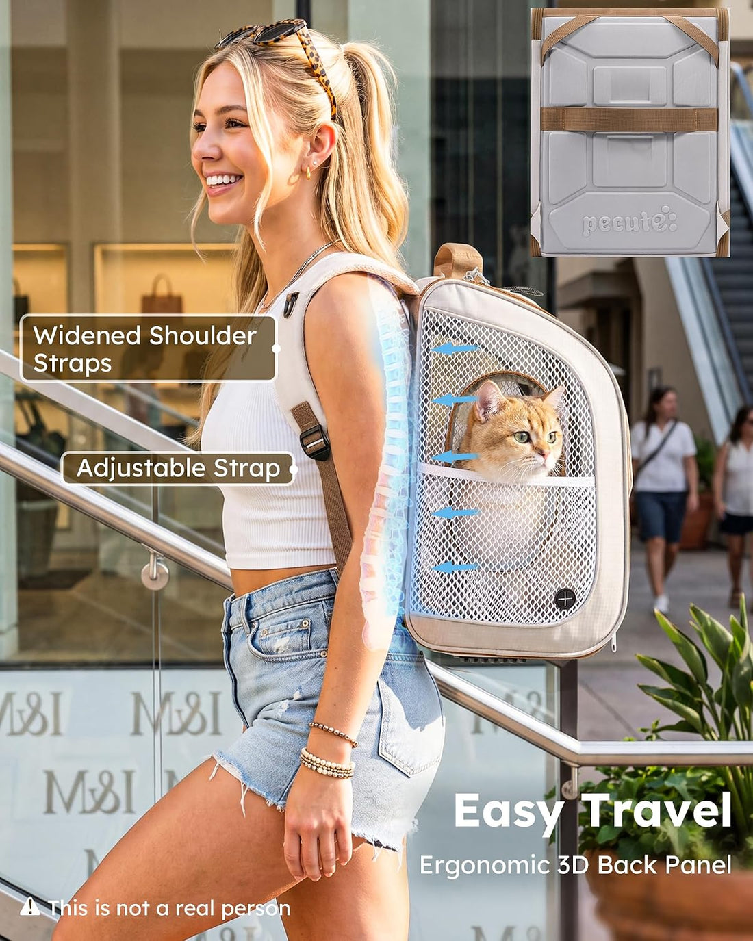 Pecute Cat Backpack Carrier, Spacious & Breathable Pet Backpack