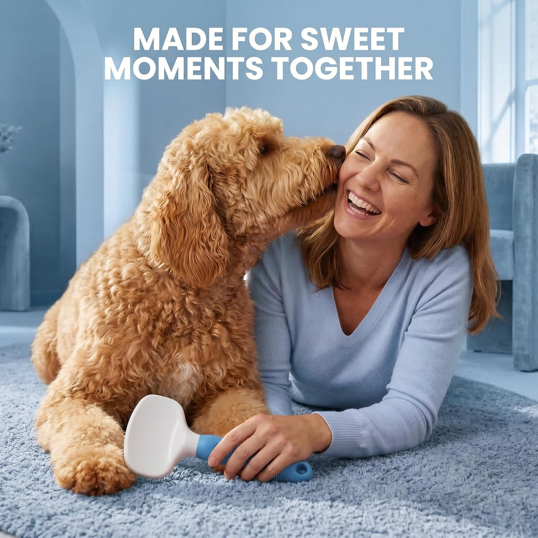 Poodle Pet Slicker Brush - For Dogs, Cats, and Rabbits
