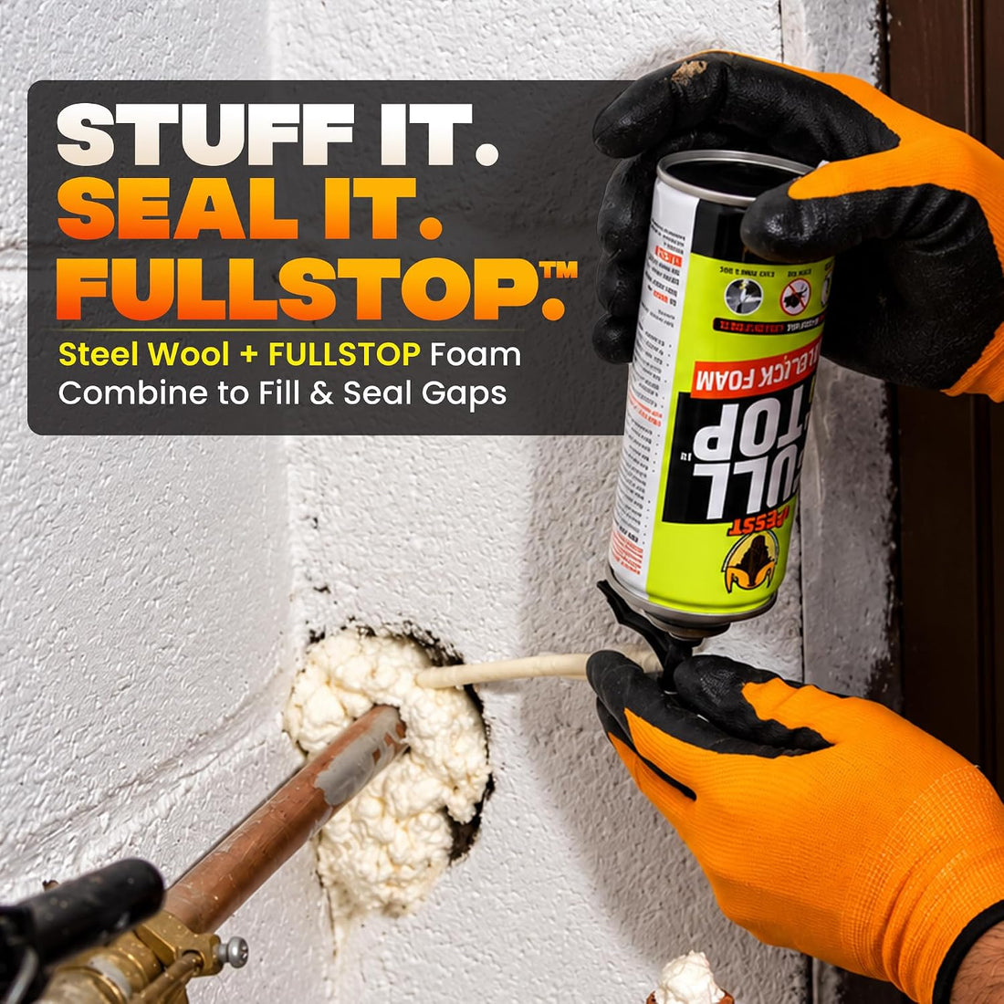 BEEST FullStop Rodent Spray Foam Barrier Kit w/Steel Wool