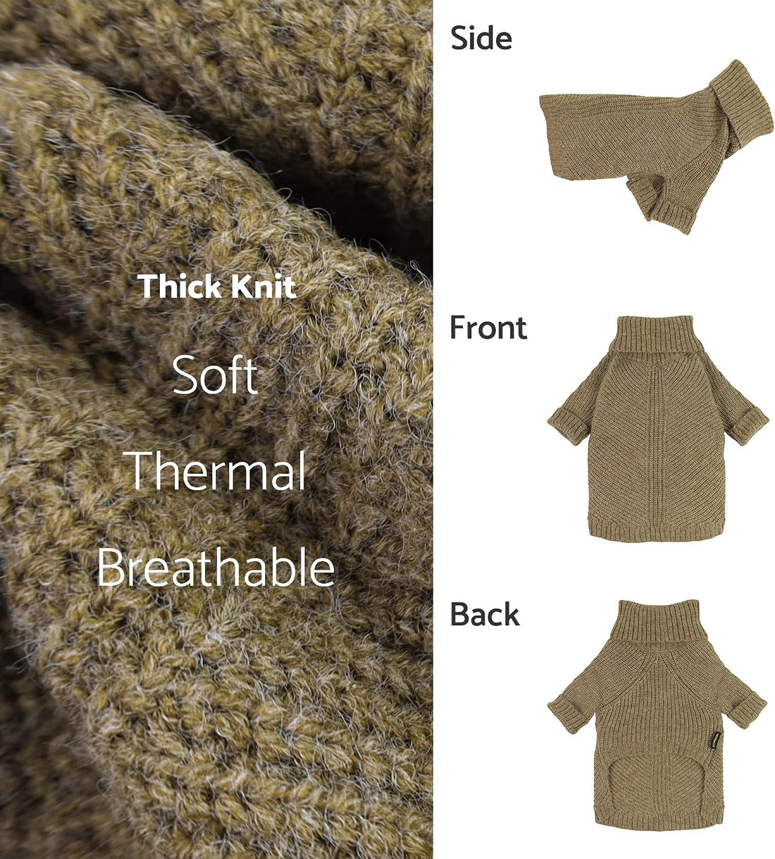 Fitwarm Thermal Knitted Dog Sweater Doggy Winter Coat Pet Clothes