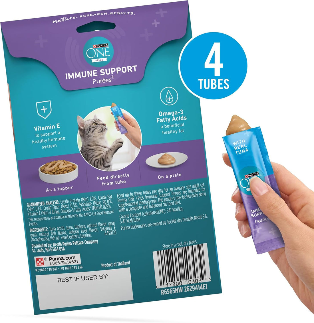 Purina ONE +Plus Immune Support Purees with Real Tuna Lickable Cat