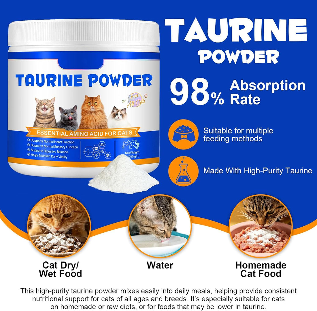 Taurine for Cats – Pure Taurine Powder Supplement for Kittens & Adult