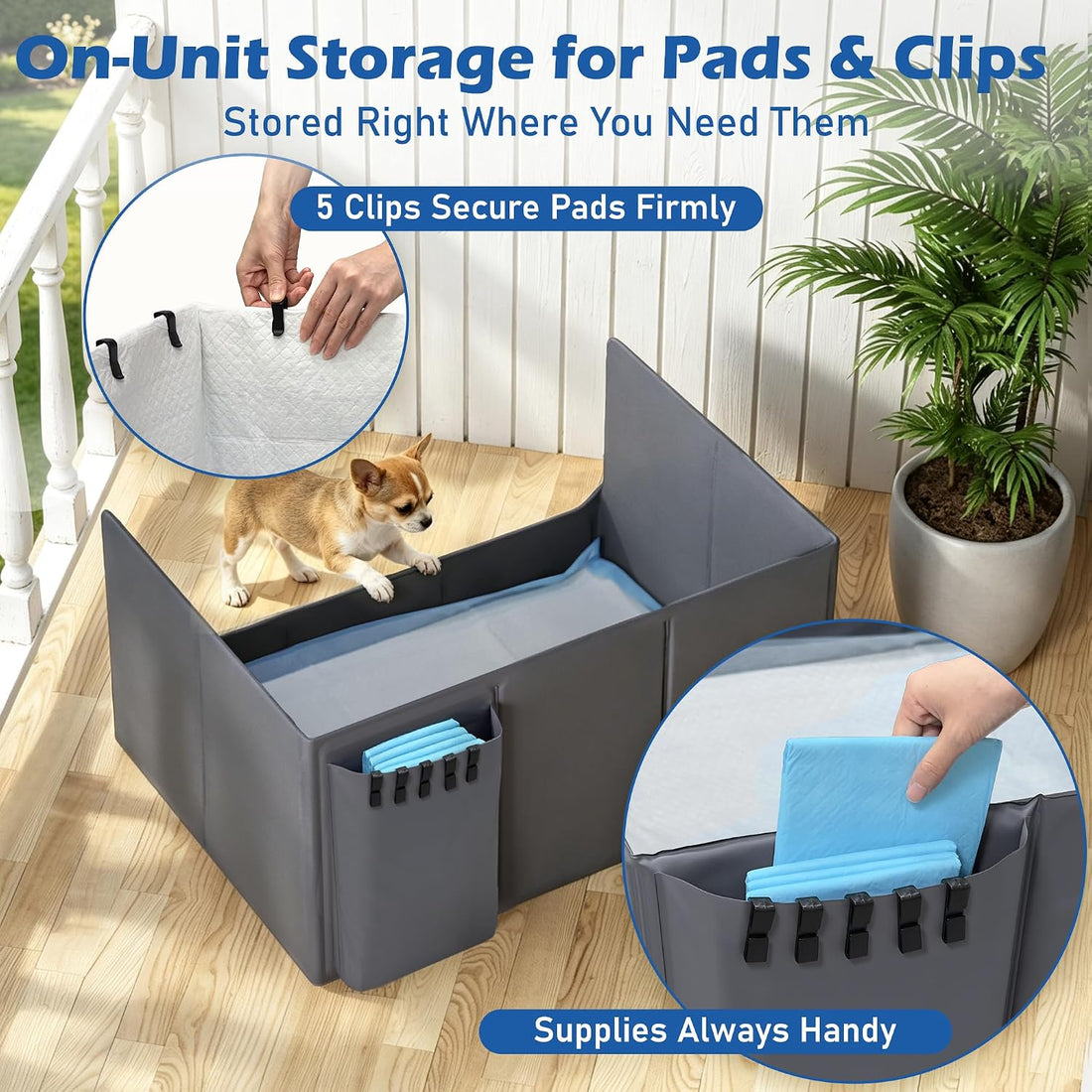 Foldable Dog Litter Box, Waterproof Dog Pee Pad Holder, Dog Potty Tray