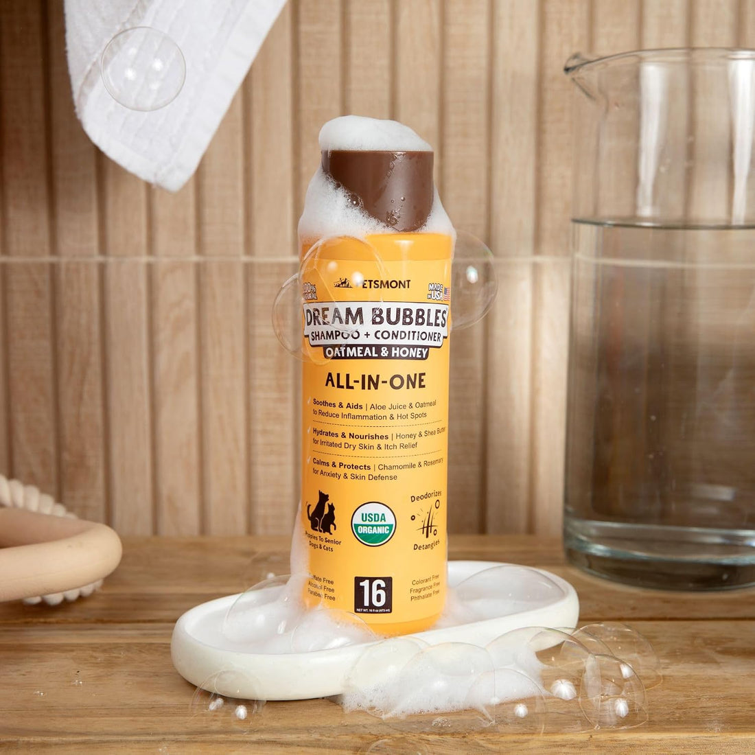 Petsmont Dream Bubbles Organic Shampoo + Conditioner for Dogs and Cats