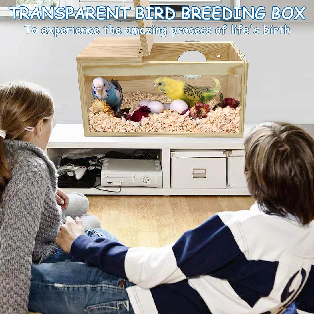 BNOSDM Parakeet Nesting Box Transparent Bird Nest Breeding Box