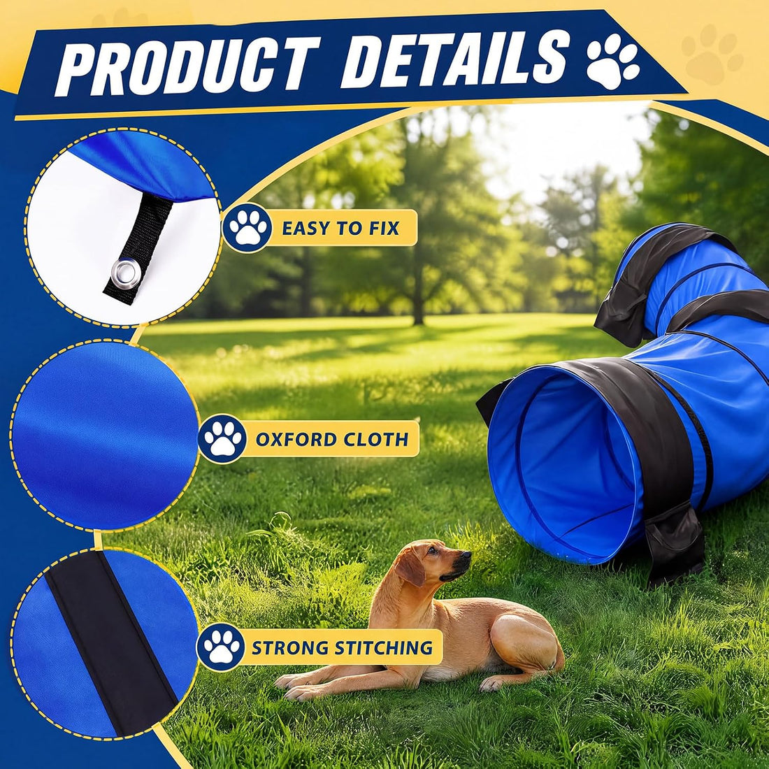 13pcs Large Dog Agility Training Equipment with 28'' Tunnel and Weave