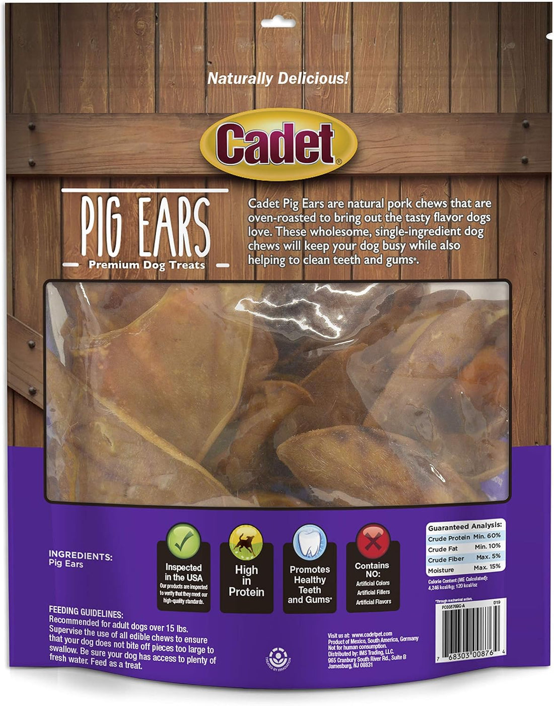 Cadet Natural Pig Ears for Dogs (25 Count)